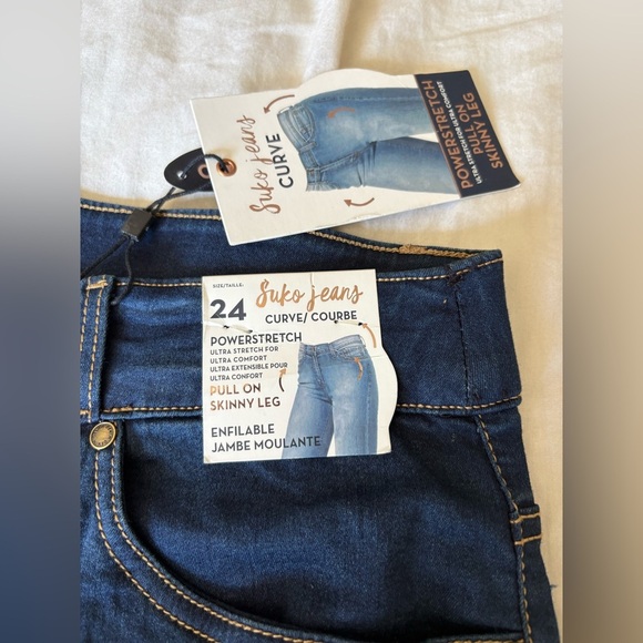 Suko Jeans NWT indigo blue pull on capri stretch denim size 24 21” inseam - Picture 7 of 9